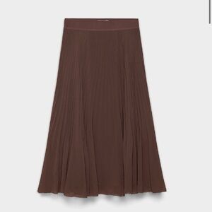 BNWT Aritzia/Wilfred Brown Twirl Pleated Skirt
